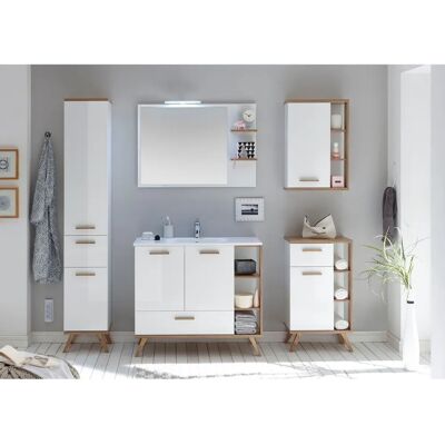 SAPHIR Quickset 923 Badmöbel-Set - Weiß Glanz / Riviera Eiche SAPHIR Quickset 923 Badmöbel-Set - Weiß Glanz / Riviera Eiche