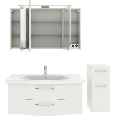 SAPHIR 6005 Sprint Badmöbel-Set - Weiß Hochglanz, Keramikwaschtisch, LED-Spiegelschrank SAPHIR 6005 Sprint Badmöbel-Set - Weiß Hochglanz, Keramikwaschtisch, LED-Spiegelschrank