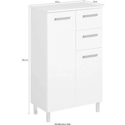 SAPHIR Quickset Badschrank - 2 Türen, 2 Schubladen, 60cm SAPHIR Quickset Badschrank - 2 Türen, 2 Schubladen, 60cm
