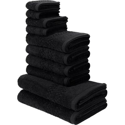 HOME AFFAIRE Regona 10-tlg Schwarz Handtuch Set - Bad- & Handtücher HOME AFFAIRE Regona 10-tlg Schwarz Handtuch Set - Bad- & Handtücher