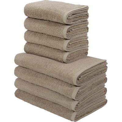 MY HOME Merida 8-teiliger Handtuch-Set - Weich, Saugt, Beige MY HOME Merida 8-teiliger Handtuch-Set - Weich, Saugt, Beige