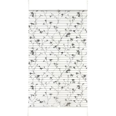 MY HOME MINNA Plissee - Blumenmuster, Grau, 30x130cm MY HOME MINNA Plissee - Blumenmuster, Grau, 30x130cm