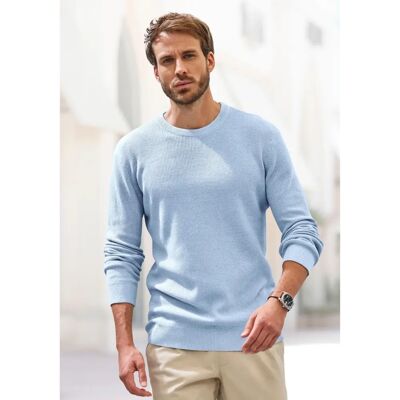 JOHN DEVIN M Rippstrick Freizeithellblau Pullover JOHN DEVIN M Rippstrick Freizeithellblau Pullover