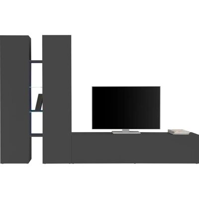 INOSIGN Maruska Wohnwand - Grau, Holzstruktur, 280x180x30cm INOSIGN Maruska Wohnwand - Grau, Holzstruktur, 280x180x30cm