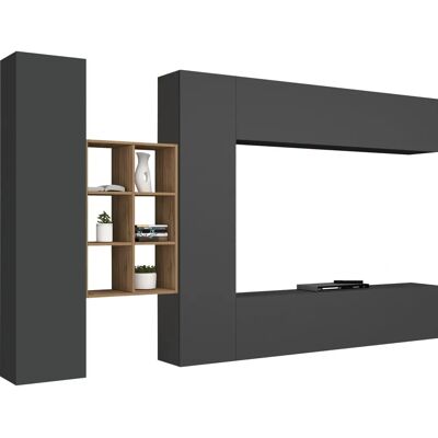 INOSIGN Maruska Wohnwand - Modernes Design, Grau, Holzstruktur - 320cm INOSIGN Maruska Wohnwand - Modernes Design, Grau, Holzstruktur - 320cm