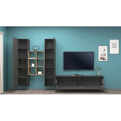 INOSIGN Maruska - Anthrazit Holz Wandregal - Wohnzimmer Wandpaneel INOSIGN Maruska - Anthrazit Holz Wandregal - Wohnzimmer Wandpaneel