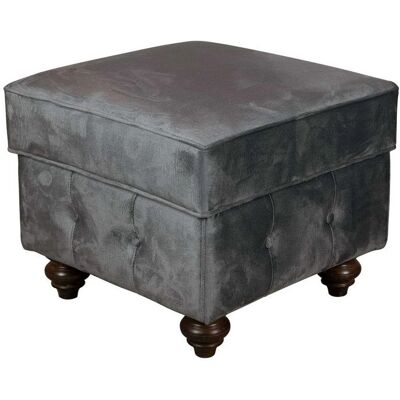 HOME AFFAIRE MENDITTE Graues Samtvelours Hocker - Hocker HOME AFFAIRE MENDITTE Graues Samtvelours Hocker - Hocker