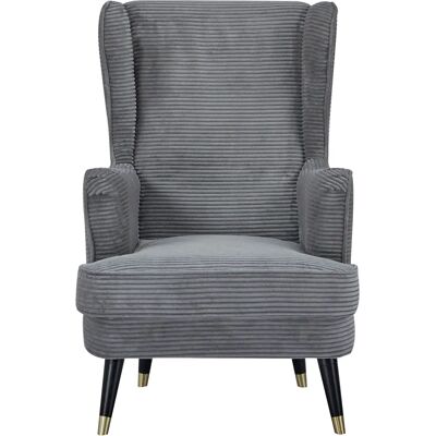 HOME AFFAIRE - ZILLER - Grau - Cord Velours - Armchair HOME AFFAIRE - ZILLER - Grau - Cord Velours - Armchair
