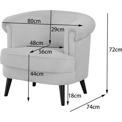 INOSIGN Hutsell Sessel - Cord und Webstoff, Holzgestell INOSIGN Hutsell Sessel - Cord und Webstoff, Holzgestell