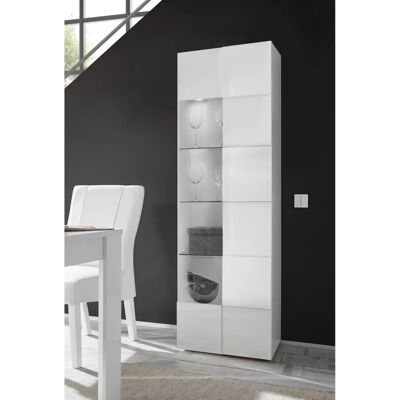 INOSIGN Dama Weiße Hochglanz Glastür Vitrine - Stauraum Möbel INOSIGN Dama Weiße Hochglanz Glastür Vitrine - Stauraum Möbel