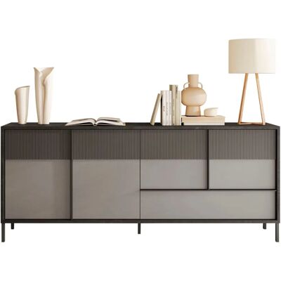 INOSIGN Everest Sideboard - 4 Türen 1 Schublade, 206cm, Grau INOSIGN Everest Sideboard - 4 Türen 1 Schublade, 206cm, Grau