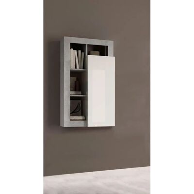 INOSIGN Hamburg Wandvitrine - 69x126x30 cm - Weiß, Beton-Optik - Wandvitrine - Modernes Mobiliar INOSIGN Hamburg Wandvitrine - 69x126x30 cm - Weiß, Beton-Optik - Wandvitrine - Modernes Mobiliar