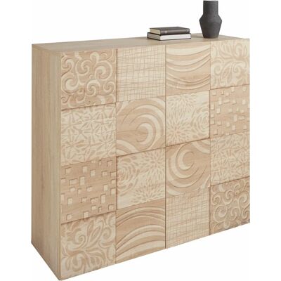INOSIGN Miro Brauner Highboard mit dekorativem Siebdruck - Highboard INOSIGN Miro Brauner Highboard mit dekorativem Siebdruck - Highboard