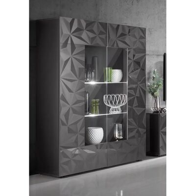 INOSIGN Prisma Vitrine - Anthrazit Hochglanz - 166cm INOSIGN Prisma Vitrine - Anthrazit Hochglanz - 166cm