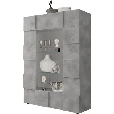 INOSIGN Dama Grau Vitrine - Moderne 3D-Optik Stauraumvitrine INOSIGN Dama Grau Vitrine - Moderne 3D-Optik Stauraumvitrine