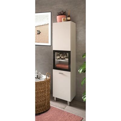 WELLTIME Tampa - Hängend oder Stehend Montierbar - 125cm Hoch - Weiß/Schwarz Glas WELLTIME Tampa - Hängend oder Stehend Montierbar - 125cm Hoch - Weiß/Schwarz Glas