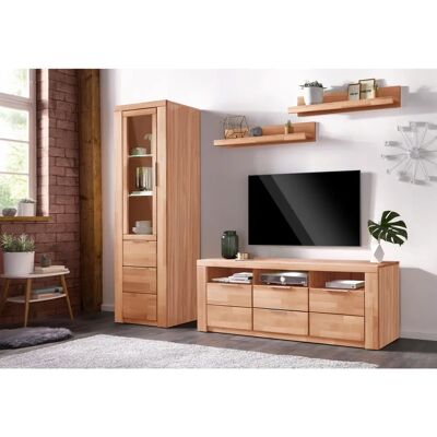 Home AFFAIRE Zara Wohnwand - Teilmassivholz, Beige, Modernes Stauraum-Set Home AFFAIRE Zara Wohnwand - Teilmassivholz, Beige, Modernes Stauraum-Set