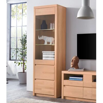 Home AFFAIRE Silkeborg Vitrine - Beige, Teilmassiv, 60x35x190cm Home AFFAIRE Silkeborg Vitrine - Beige, Teilmassiv, 60x35x190cm