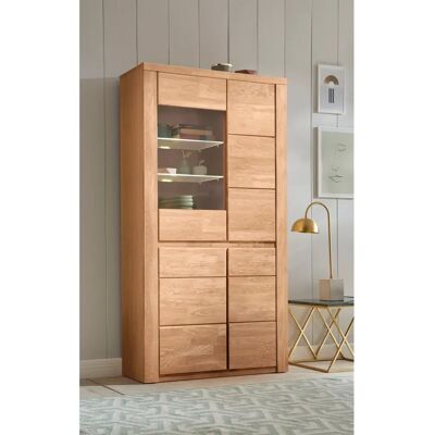 HOME AFFAIRE Burani - Eiche teilmassiv, braun, 90x170x35cm - Vitrine HOME AFFAIRE Burani - Eiche teilmassiv, braun, 90x170x35cm - Vitrine