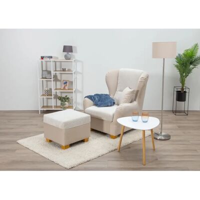 Home Affaire Oliver Beiges Sessel-Set mit Hocker Home Affaire Oliver Beiges Sessel-Set mit Hocker