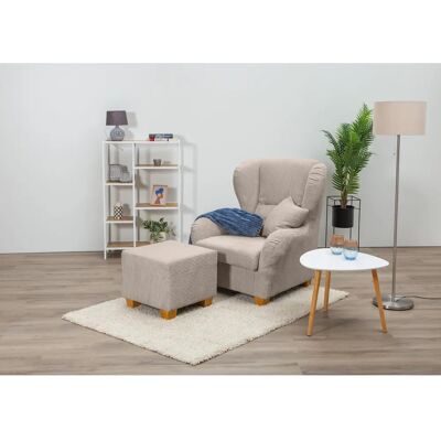 Home Affaire Oliver Taupe Sessel & Hocker - Armchair Home Affaire Oliver Taupe Sessel & Hocker - Armchair