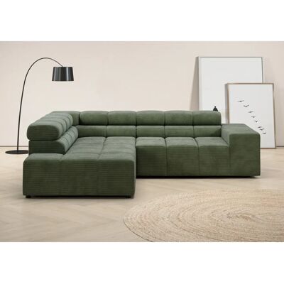 INOSIGN Ancona Olivgrünes L-Form Sofa mit Kissen INOSIGN Ancona Olivgrünes L-Form Sofa mit Kissen