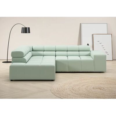INOSIGN Ancona L-Form Sofa - Velours, Mint, 249cm INOSIGN Ancona L-Form Sofa - Velours, Mint, 249cm