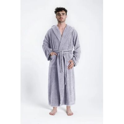Bruno Banani Danny Grau Baumwoll-Hotelbademantel Bruno Banani Danny Grau Baumwoll-Hotelbademantel