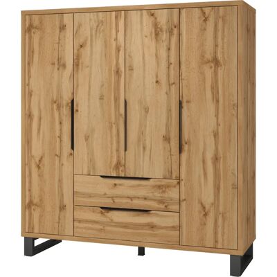 HOME AFFAIRE Bronne Kleiderschrank - Wotan Eiche - 4-türig - Schrank HOME AFFAIRE Bronne Kleiderschrank - Wotan Eiche - 4-türig - Schrank