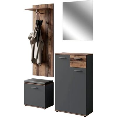 INOSIGN Jakob Garderoben-Set - Grau (Anthrazit, Old Wood) INOSIGN Jakob Garderoben-Set - Grau (Anthrazit, Old Wood)