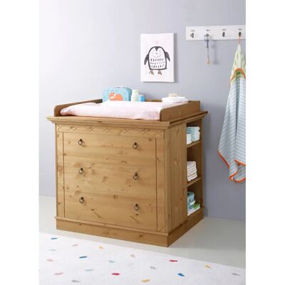 Lüttenhüttu Indra Wickelkommode - Landhausstil, 4 Regale, FSC Lüttenhüttu Indra Wickelkommode - Landhausstil, 4 Regale, FSC