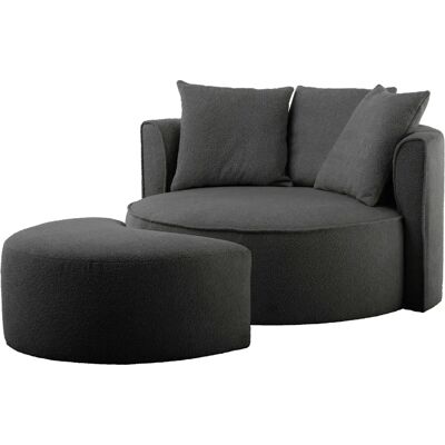 LEGER HOME BY LENA GERCKE Isalie, Sessel, Bouclé, Dunkelgrau - Armchair LEGER HOME BY LENA GERCKE Isalie, Sessel, Bouclé, Dunkelgrau - Armchair