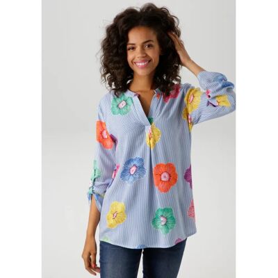 ANISTON CASUAL Modell - V-Ausschnitt, Lange Ärmel, Weiche Viskose - Bluse ANISTON CASUAL Modell - V-Ausschnitt, Lange Ärmel, Weiche Viskose - Bluse