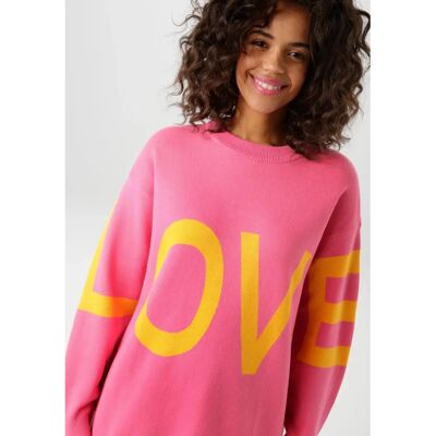 ANISTON CASUAL Oversized Pullover Pink Orange Baumwolle - Pullover ANISTON CASUAL Oversized Pullover Pink Orange Baumwolle - Pullover
