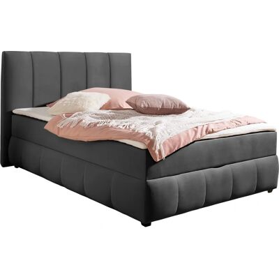 INOSIGN Hartley Samtvelours Bett - 140x200cm, Grau, Stauraum, Komplettbett INOSIGN Hartley Samtvelours Bett - 140x200cm, Grau, Stauraum, Komplettbett