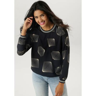 ANISTON SELECTED Modell 40 Geometrisches Muster Bluse - Bluse ANISTON SELECTED Modell 40 Geometrisches Muster Bluse - Bluse