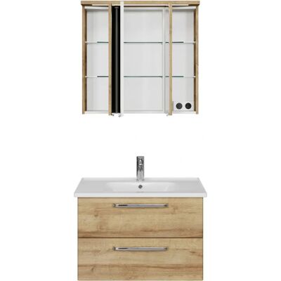 SAPHIR Trentino Badezimmer-Set - Keramik-Waschtisch & LED-Spiegelschrank SAPHIR Trentino Badezimmer-Set - Keramik-Waschtisch & LED-Spiegelschrank