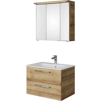 SAPHIR Trentino Badezimmer-Set - Mineralmarmor Waschbecken & LED-Spiegelschrank SAPHIR Trentino Badezimmer-Set - Mineralmarmor Waschbecken & LED-Spiegelschrank