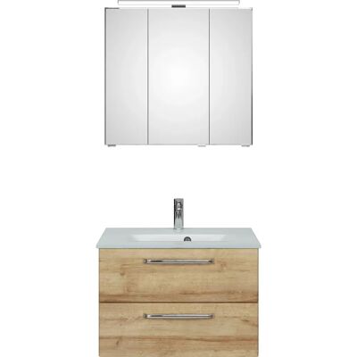 SAPHIR - Trentino Glas-Waschtisch - Riviera Eiche SAPHIR - Trentino Glas-Waschtisch - Riviera Eiche