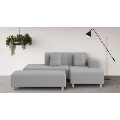 INOSIGN Suyala Grau L-Form Sofa mit Hocker INOSIGN Suyala Grau L-Form Sofa mit Hocker