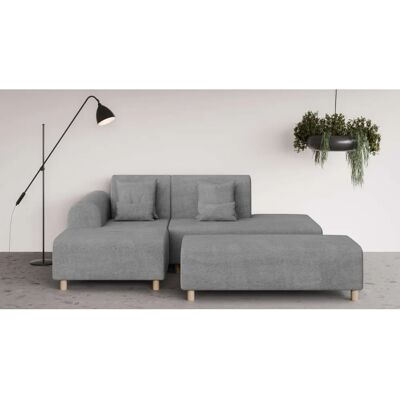 INOSIGN Suyala Grau Chenille Sofa - L-Form mit Hocker INOSIGN Suyala Grau Chenille Sofa - L-Form mit Hocker
