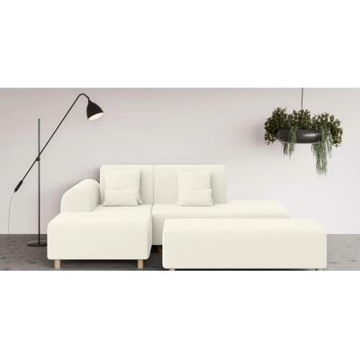 INOSIGN Suyala Beige L-Form Sofa mit Hocker INOSIGN Suyala Beige L-Form Sofa mit Hocker