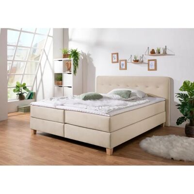 Home Affairs Fargo Boxspringbett - Beige, 200x220cm, H2, Bonnell-Federkern Home Affairs Fargo Boxspringbett - Beige, 200x220cm, H2, Bonnell-Federkern