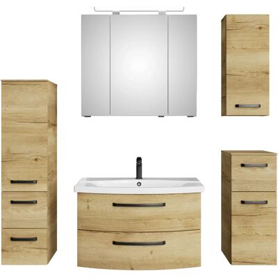 SAPHIR Serie 4010 Badezimmermöbel-Set - 5-teilig, Braun, LED-Spiegel SAPHIR Serie 4010 Badezimmermöbel-Set - 5-teilig, Braun, LED-Spiegel