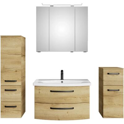 SAPHIR Modell 4010 - Badezimmermöbel-Set - Halifax Eiche quer Nachbildung SAPHIR Modell 4010 - Badezimmermöbel-Set - Halifax Eiche quer Nachbildung
