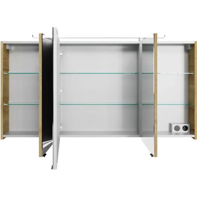 SAPHIR 4010 Badezimmer-Spiegelschrank - Halifax Eiche quer Nachbildung - 140cm SAPHIR 4010 Badezimmer-Spiegelschrank - Halifax Eiche quer Nachbildung - 140cm