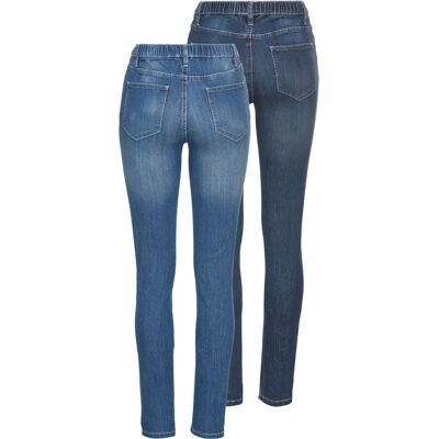 Arizona Damen Jeans Jeggings - Hohe Taille, Dunkelblau Used - Jeans Arizona Damen Jeans Jeggings - Hohe Taille, Dunkelblau Used - Jeans