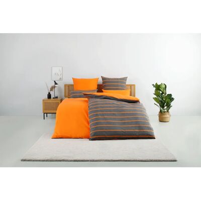 MY HOME Wendebettwäsche Katja Orange Grau - 2-tlg. Baumwolle MY HOME Wendebettwäsche Katja Orange Grau - 2-tlg. Baumwolle