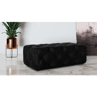 Places of Style FOLLINA Schwarzer Samtvelours Hocker - Hocker Places of Style FOLLINA Schwarzer Samtvelours Hocker - Hocker