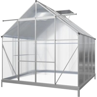 KONIFERA Silber Gewächshaus - 240x248cm, Polycarbonat, Aluminiumrahmen KONIFERA Silber Gewächshaus - 240x248cm, Polycarbonat, Aluminiumrahmen